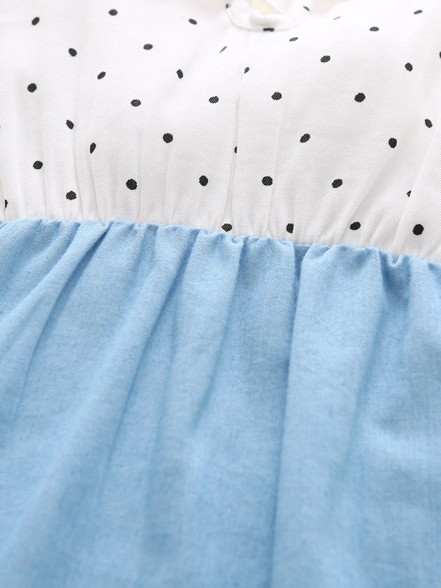 Wholesale Toddler Girl Doll Collar Polka Dots Dress 201