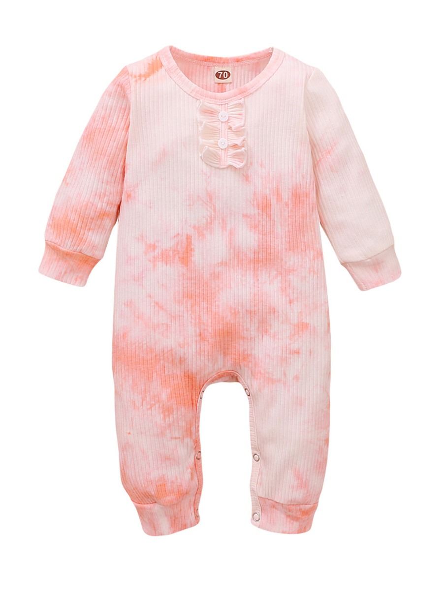 Wholesale Baby Tie Dye Ruffle Ribbed Jumpsuit 20101197