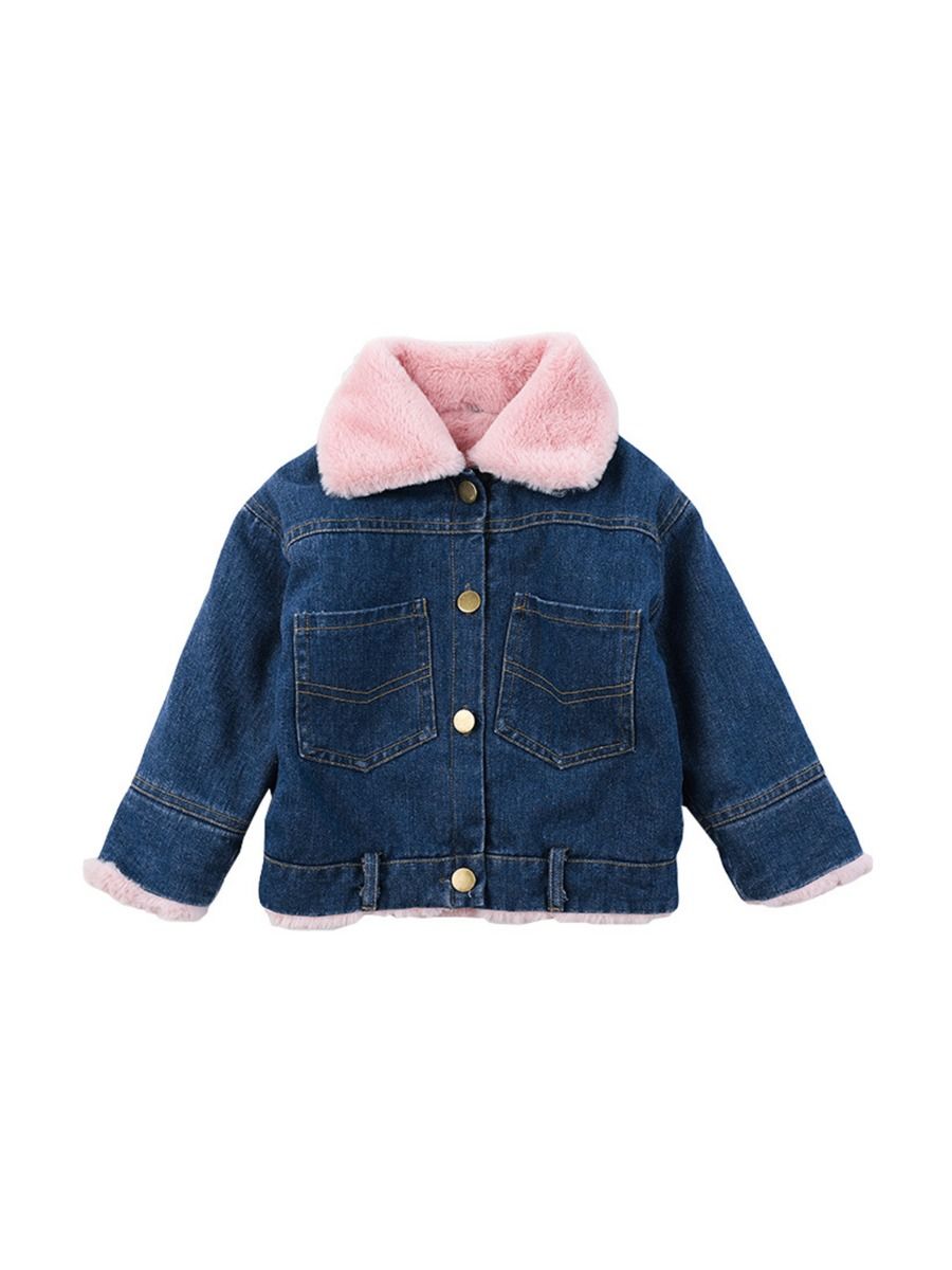 jean jacket with fur kids
