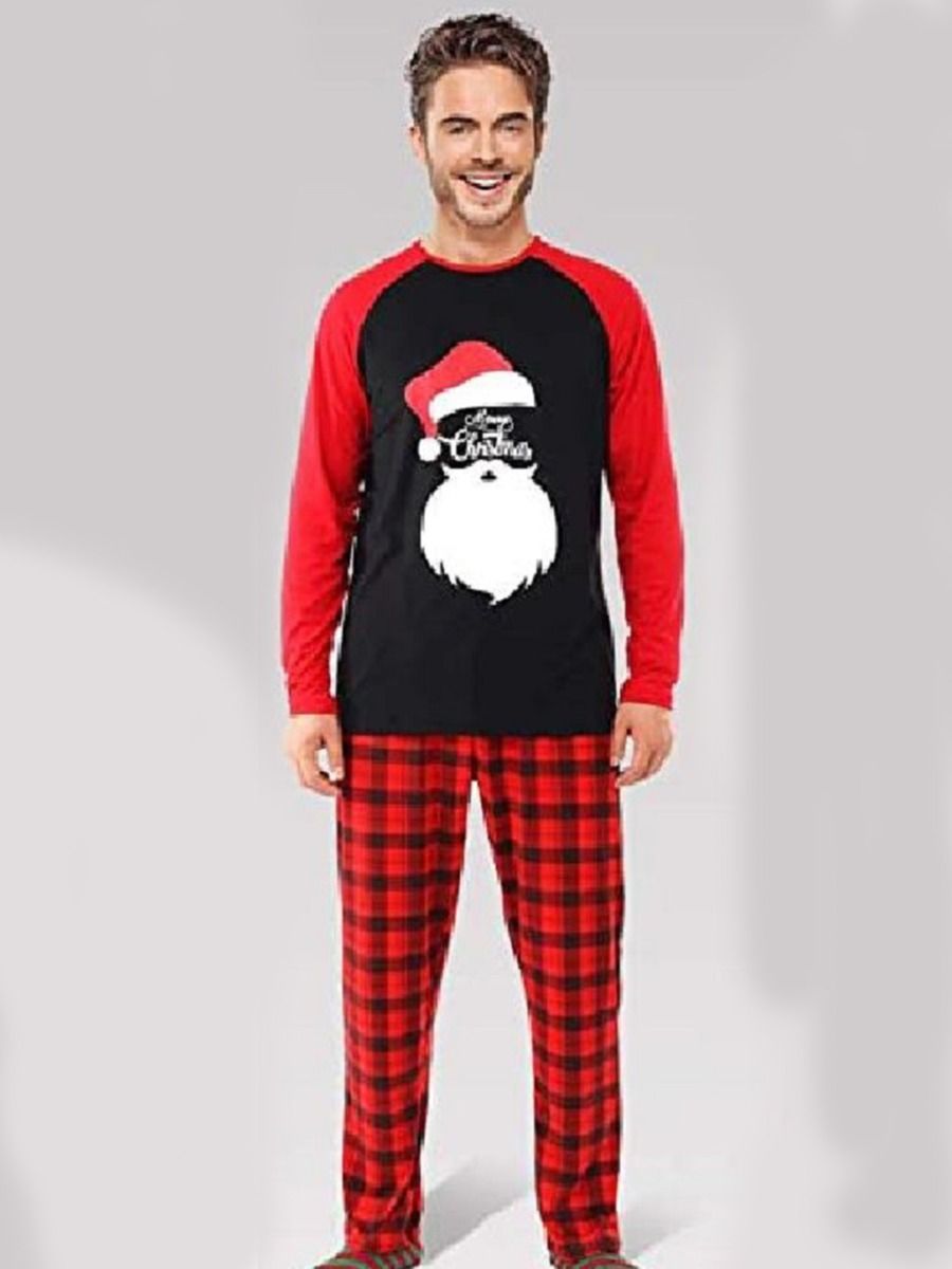 Wholesale Family Matching Plaid Christmas Santa Pajamas