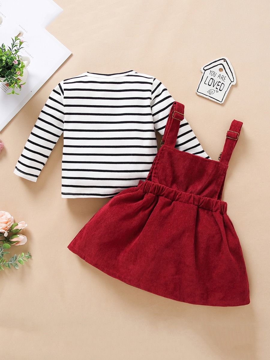 Wholesale 2 Pieces Infant Toddler Girl Outfit Stripe To