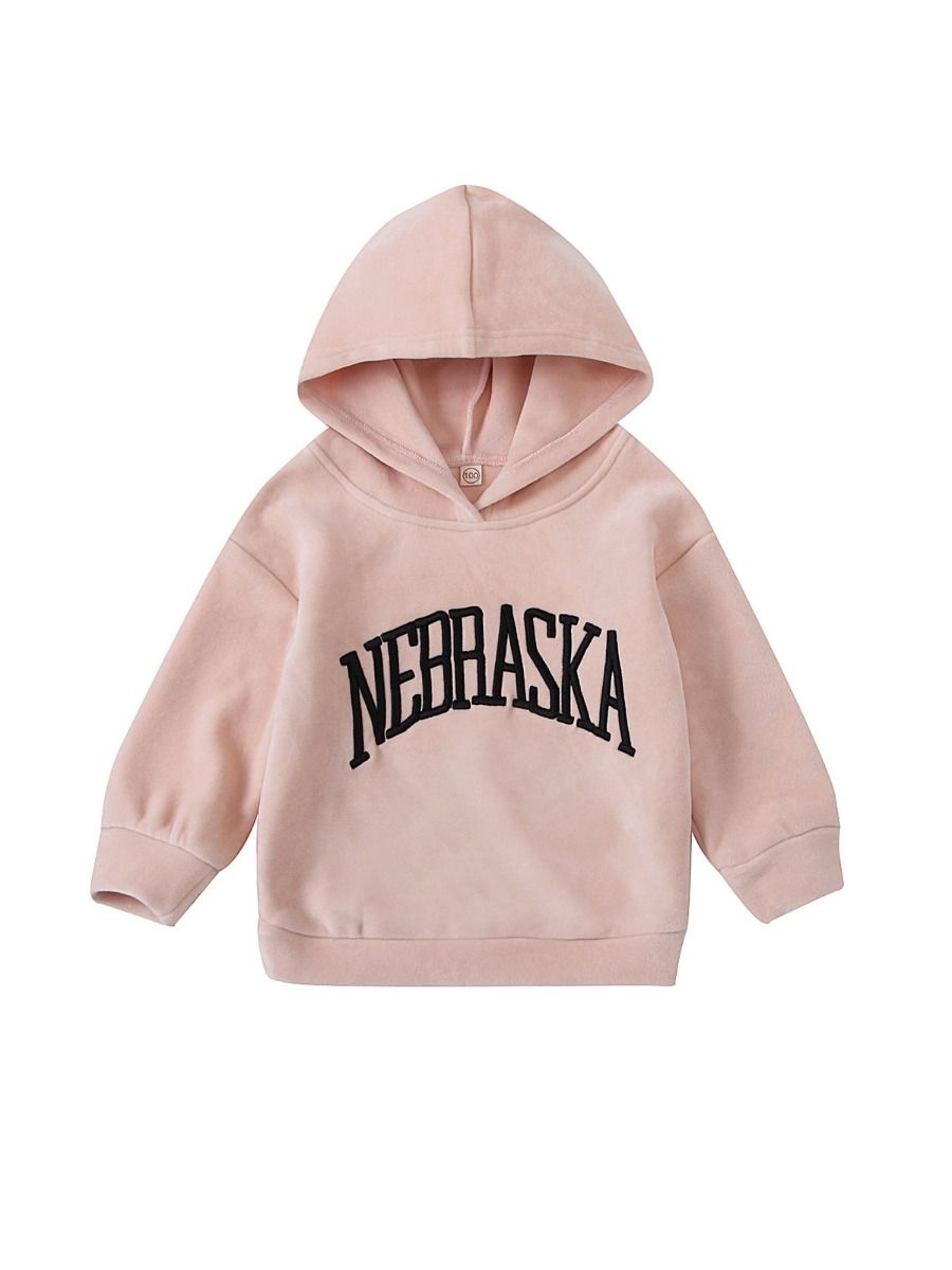 Wholesale Kid Girl Embroidery Letter Hoodie Sweatshirt