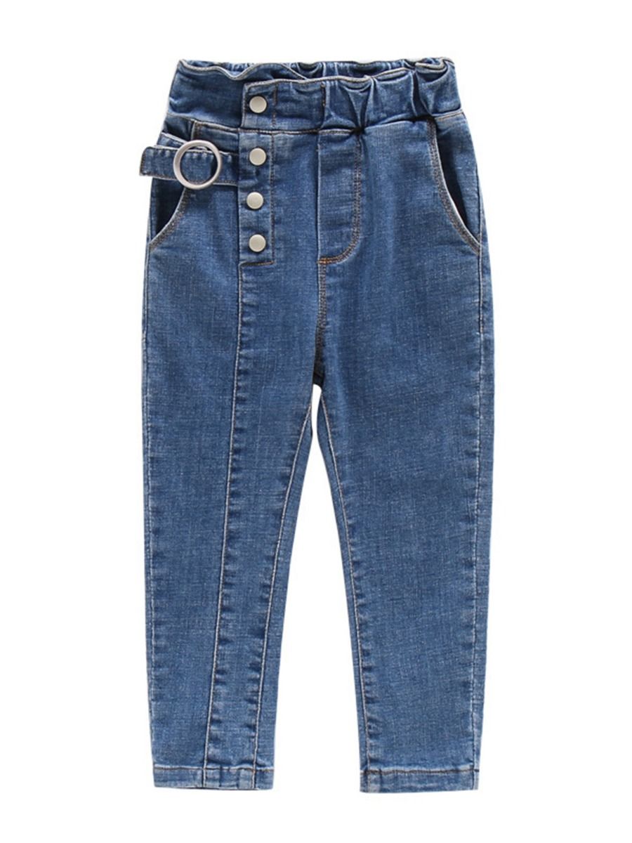 Wholesale Kid Girl Sytlish Jeans 201204387 - kiskissing