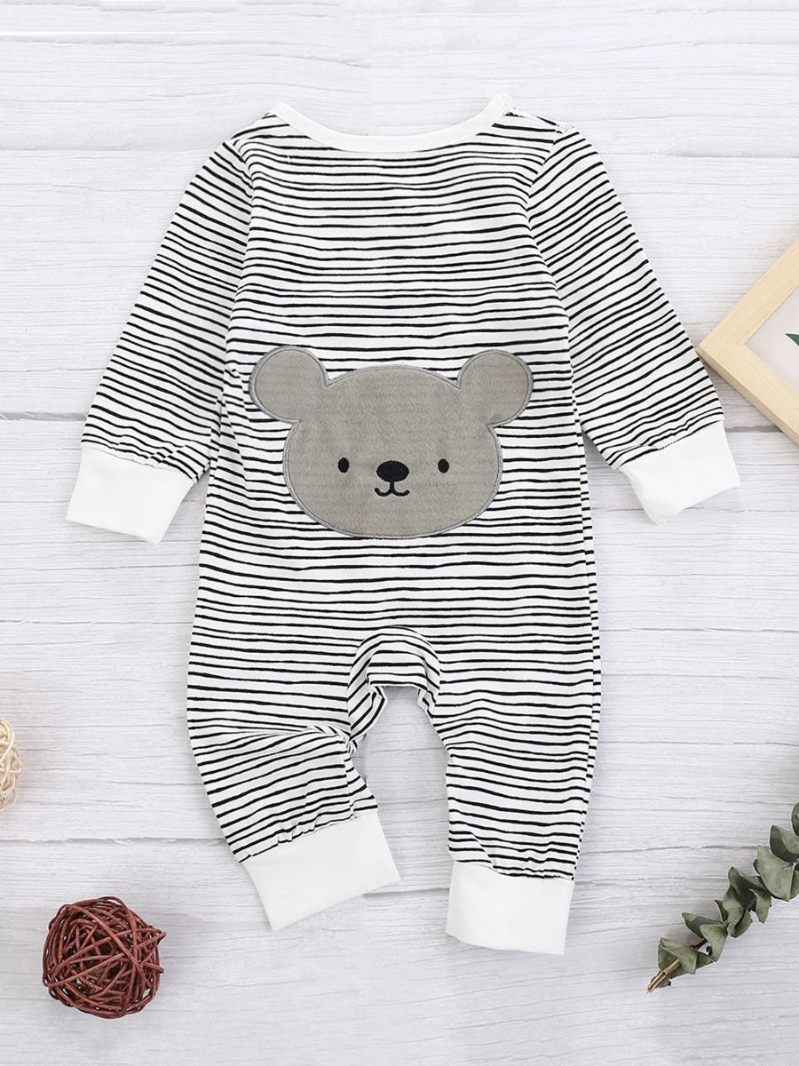 Wholesale Baby Striped Buttoned Jumpsuit 201205606 - ki