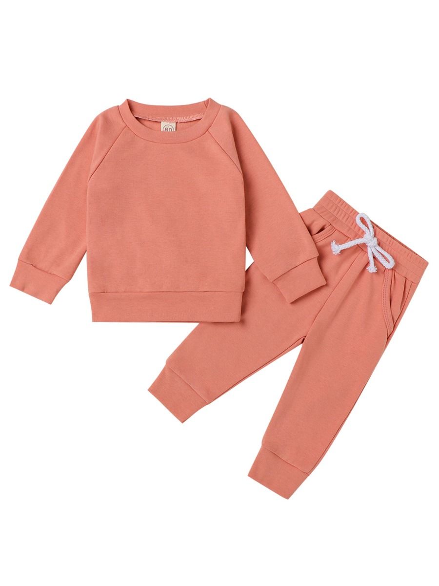 Wholesale 2-Piece Toddler Plain Set Sweatshirt And Draw