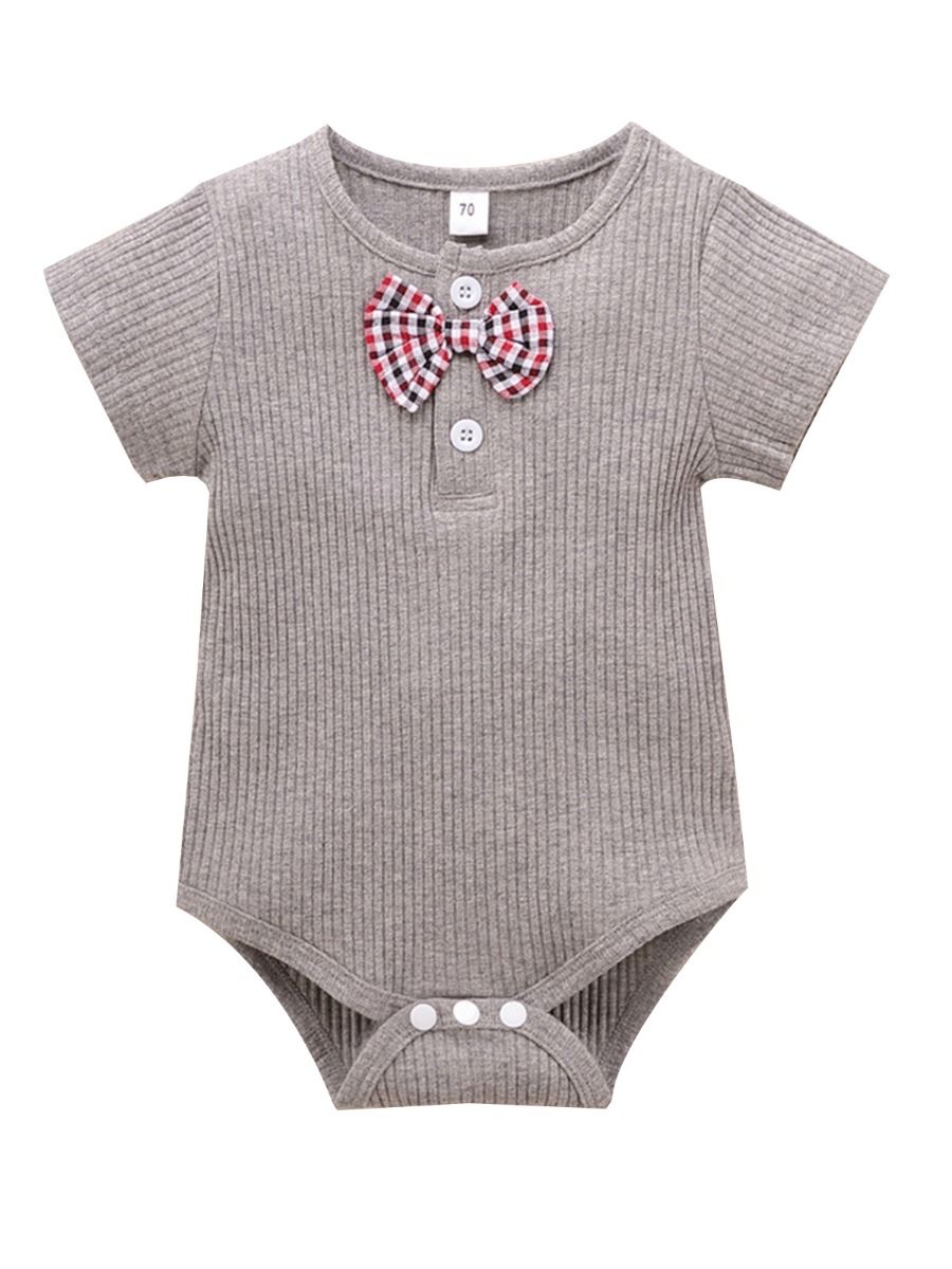 Wholesale Baby Ribbed Bowtie Bodysuit 201214321 - kiski