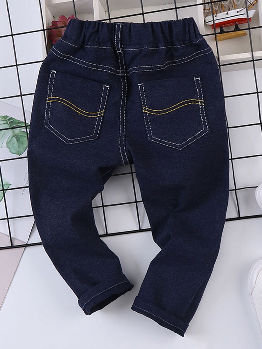 Wholesale Kid Boy Trendy Elastic Waist Jeans 201216133