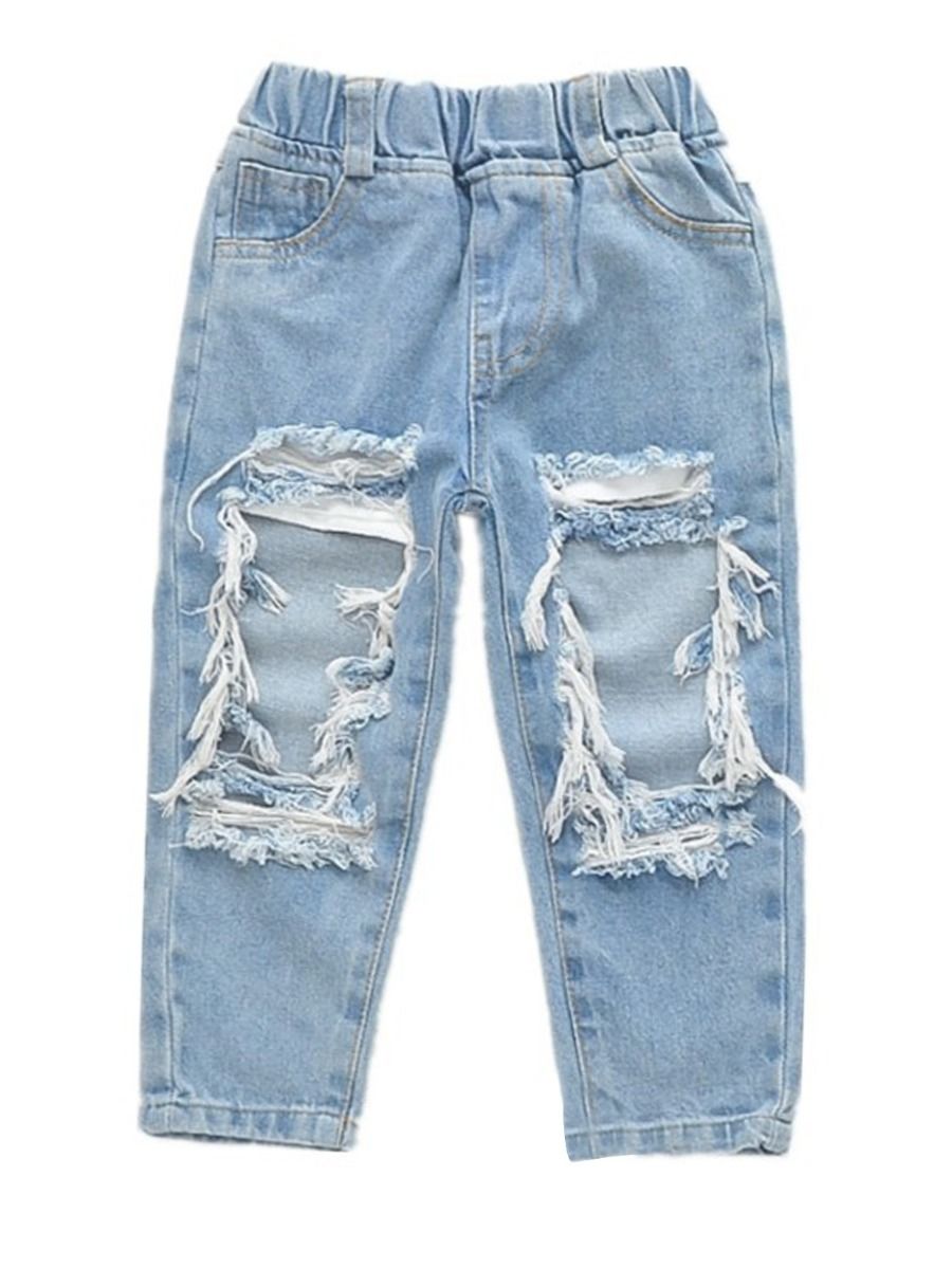 Wholesale Kid Unisex Ripped Jeans 210106082 - kiskissin