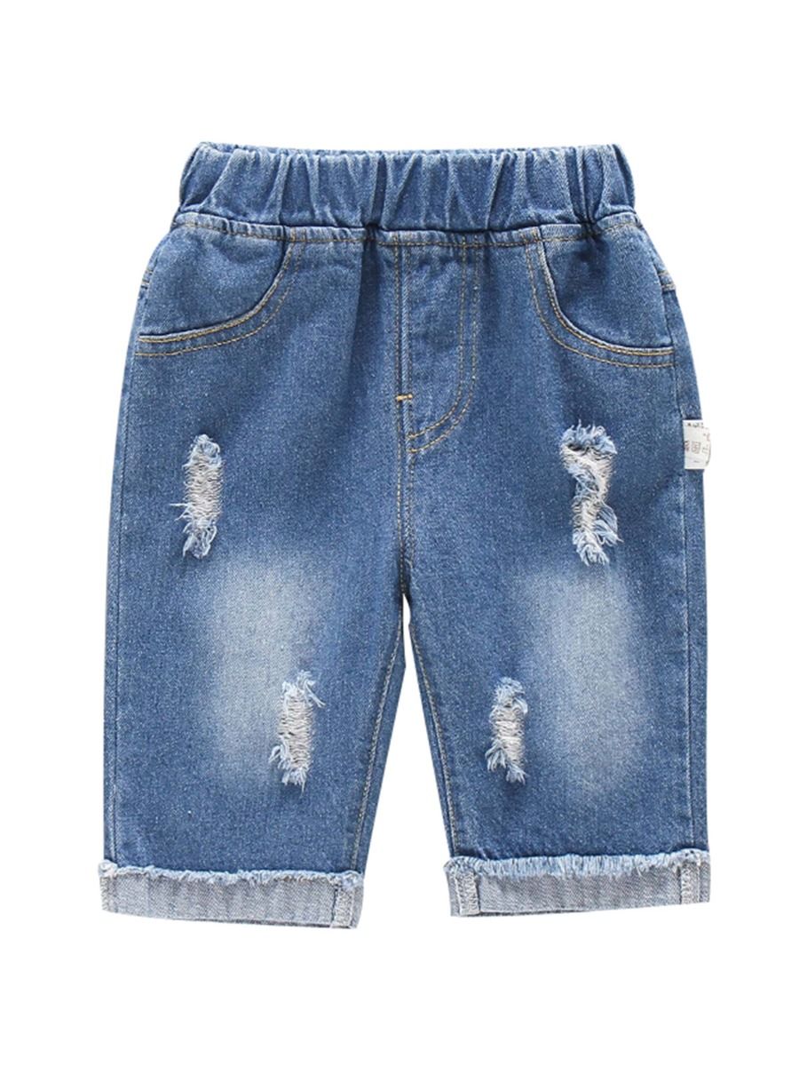 Wholesale Kid Boy Distressed Denim Shorts 210116935 - k