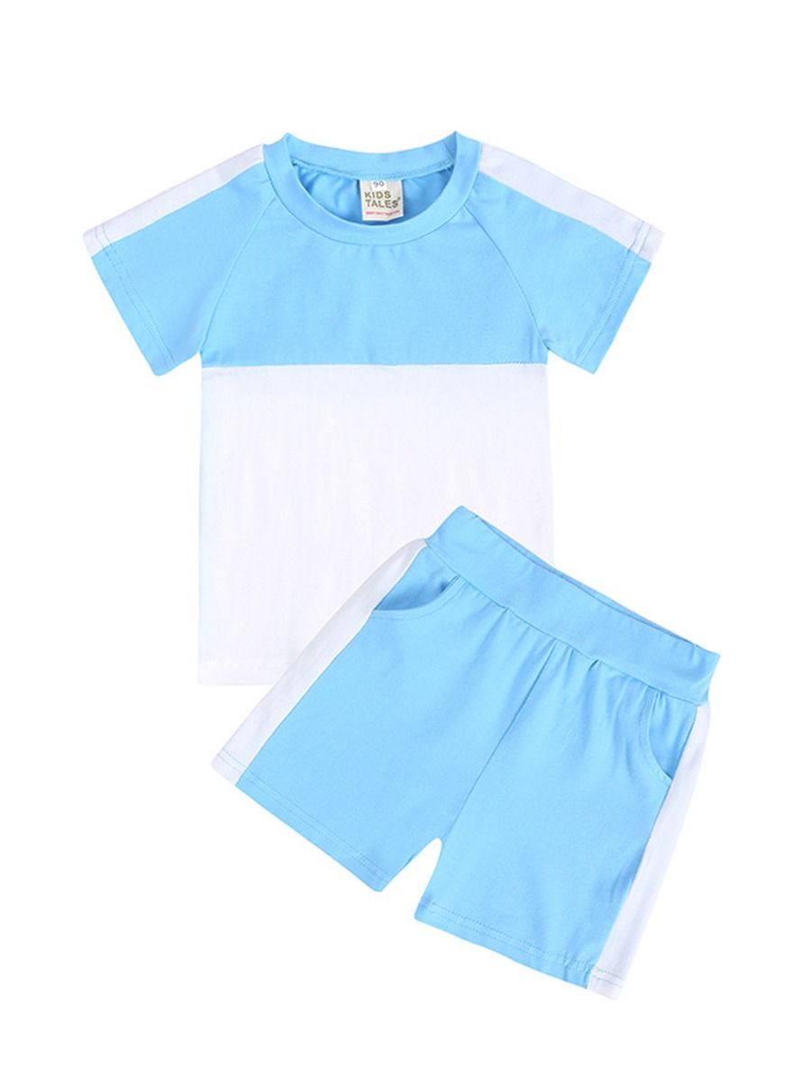 Wholesale Two Pieces Baby Toddler Color Blocking Set To