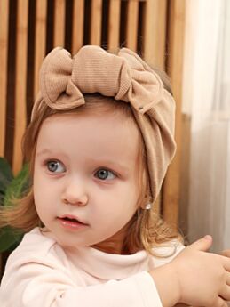 Solid Color Bow Ribbed Baby Headbands Wholesale