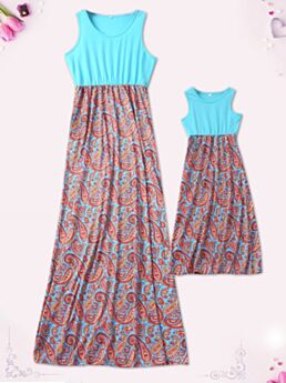 Mom and Duaghter Vintage Style Sleeveless Dress