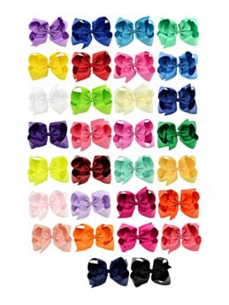 30-PACK Mixed Color Bow Hair Clips