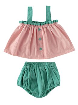 2 Pieces Cute Baby Girl Cami Top And Shorts Set