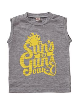Sun's Out Guns Out Little Boy Grey Tank Top