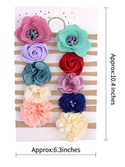 10 Pack Stylish Girl Random Color Flower Headbands 