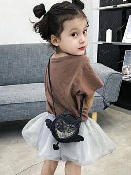 Little Girl Love Heart Round Shape Handbag
