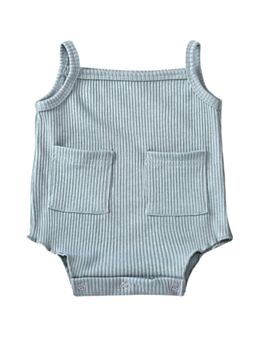 Baby Girl Solid Color Ribbed Cami Bodysuit 