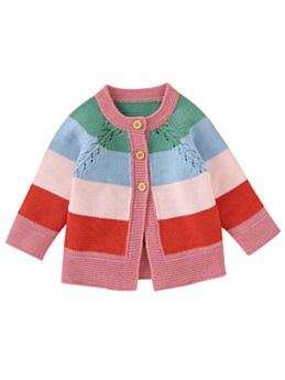 Baby Unisex Rainbow Stripe Knit Cardigan