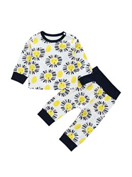 2-Piece Baby Sunflowers Loin Set Top Matching Pants