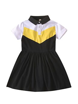 Kid Girl Color Blocking Polo Dress