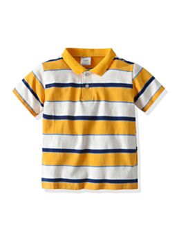 Kid Boy Stripe Yellow Polo Shirt