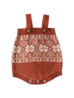 Baby Girl Snowflake & Love Heart Knit Overall