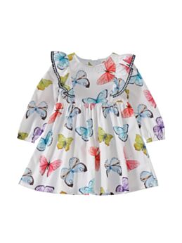  Kid Girl Butterfly Print Dress