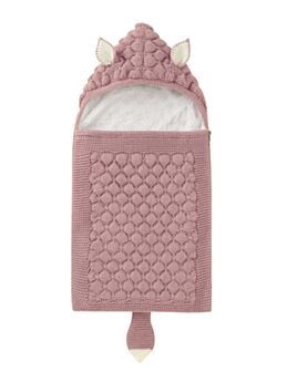 Baby Plain 3D Ear Design Hooded Knit Sleeping Bag