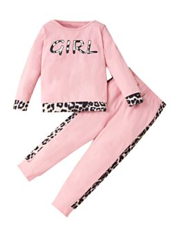 2 Pieces Kid Girl Leopard Set Top & Pants