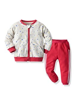 2 Pieces Infant Toddler Casual Set Star Top & Side Stripe Pants