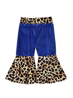 Infant Toddler Girl Leopard Patchwork Bell Bottom
