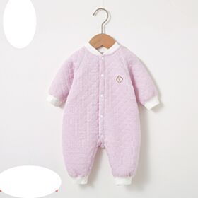 3-18M Thicken Cotton Padded Long Sleeve Toddler Small Plaid Romper Jumpsies Onesies Baby Wholesale Clothing KJV492076