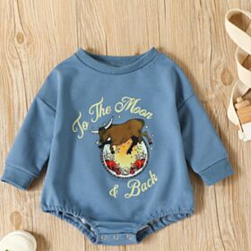 0-18M Animal Cartoon Print Long Sleeve Romper Baby Wholesale Clothing KJV492860