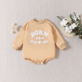 0-18M Baby Letter Long Sleeve Bodysuit Wholesale Baby Boutique Clothing KJV388346