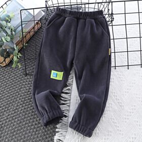 2-7Y Fleece Texture Thicken Solid Color Trousers Wholesale Kids Boutique Clothing KPV492916