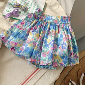 18M-7Y Toddler Girls Floral High Waist Skort Wholesale Girls Fashion Clothes KSKV388729