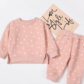 9M-6Y Unisex Love Heart Pullover & Pants Wholesale Toddler Boutique Clothing KSV388802