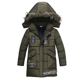 3-6Y Cotton Padded Thicken Zipper Jacket Coat With Hat Wholesale Kids Boutique Clothing KCV493545