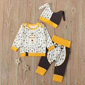 6-24M Polar Bear Arrow Colorblock Pullover And Pants Set Baby Wholesale Clothing KSV493696