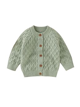 Baby Solid Color Cable Knit Cardigan