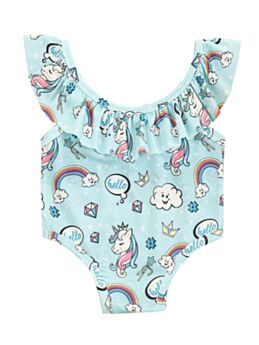 Baby Kid Girl Unicorn Rainbow One Piece Swimsuit