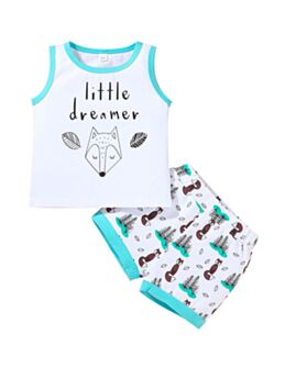 2-piece Baby Little Dreamer Print Tank Top And Shorts Set