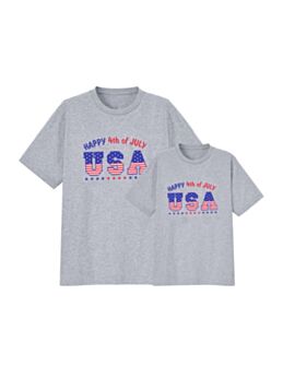 Mommy and Me Independence Day Tee  Gray