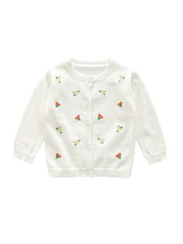 Baby Girl Flower Embroidery Knitted Cardigan 210609449