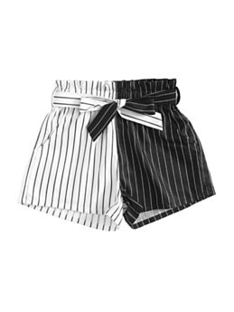 Big Girls Color Blocking Stripe Shorts 210610467
