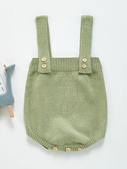 Solid Color Knitted Suspender Baby Girl Bodysuits 210701947