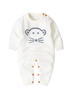 Mouse Pattern Baby Knitted Jumpsuit 21071133