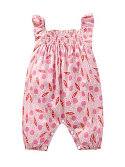 Polka Dots Cherry Print Baby Girl Rompers 21072546