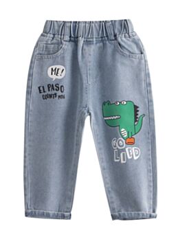 Dinosaur Letter Print Kid Boy Jeans 210728497